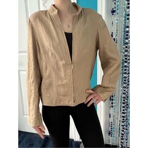 Betty Barclay Linen Blend Jacket with Subtle Gold Sheen – European Classic Chic